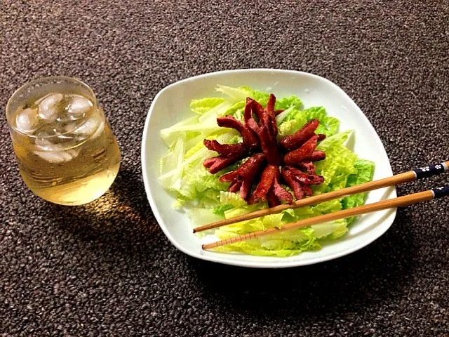 Highball with Sausage矮杯里的高杯酒和八爪鱼香肠|Jennyさん