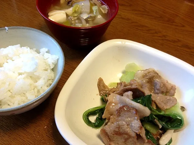 Snapdishの料理写真:青梗菜と豚肉の炒めもの|ラムネさん