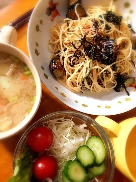 和風スパゲティ定食|水野愛日(ミズノマナビ)さん