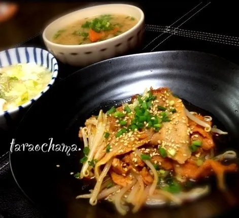 韓国風☆蒸し豚、トロ〜リ豆腐と白菜のあんかけ、豚汁|マキさん