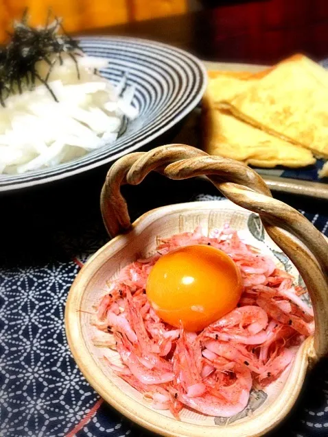 晩酌❤️桜海老玉子、揚げ焼き、大根サラダ|ちっきーさん