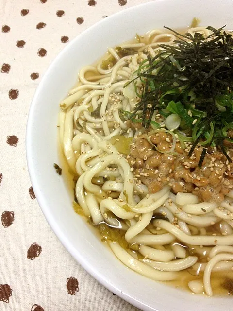 高菜納豆うどん|きんたさん