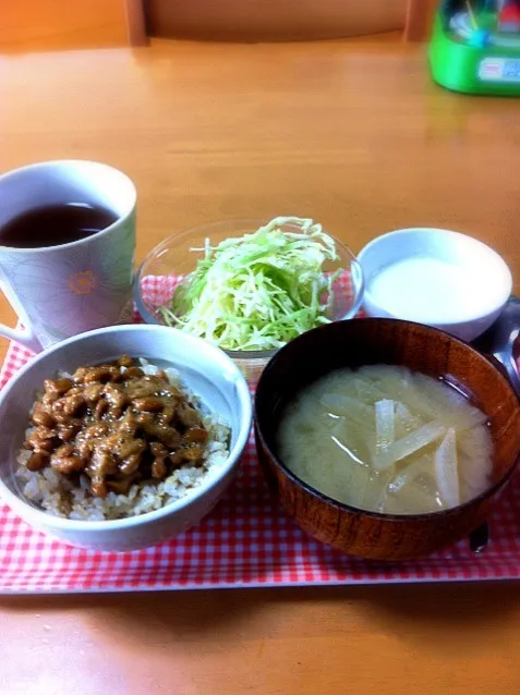 玄米納豆ご飯|めぐさん