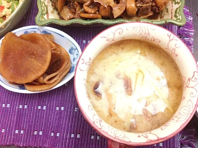 手作りお新香とじゃがいも&油揚げ&玉ねぎの味噌汁|gaoさん