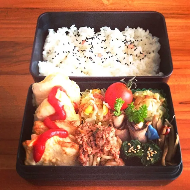 Snapdishの料理写真:ピカタ弁当|maiさん