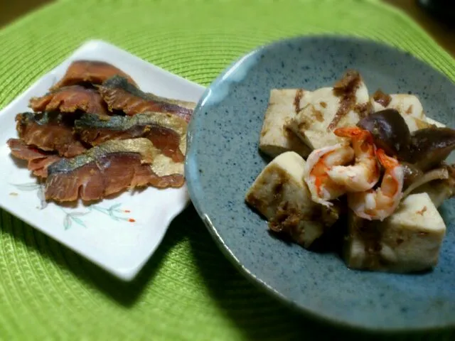 高野豆腐と鯖へしこ。|マサぴょん。さん