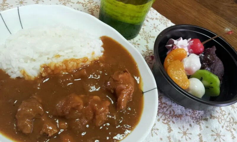 もみじ豚とかぼちゃのカレー＆桜あんみつ|シェリリンさん