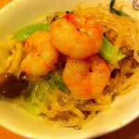 Vermicelli Noodle with Shrimp, Mashroom and Qinggengcai|Marci Martinさん