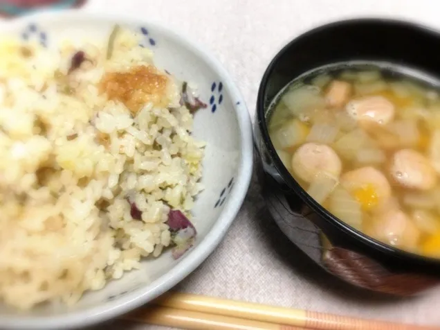 さつまいも炊き込み&スープ|アユミさん