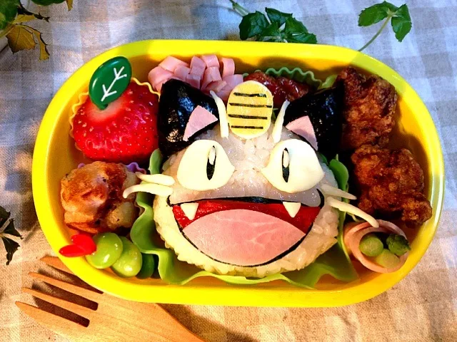 ポケモンのニャース弁当|かなたんママさん