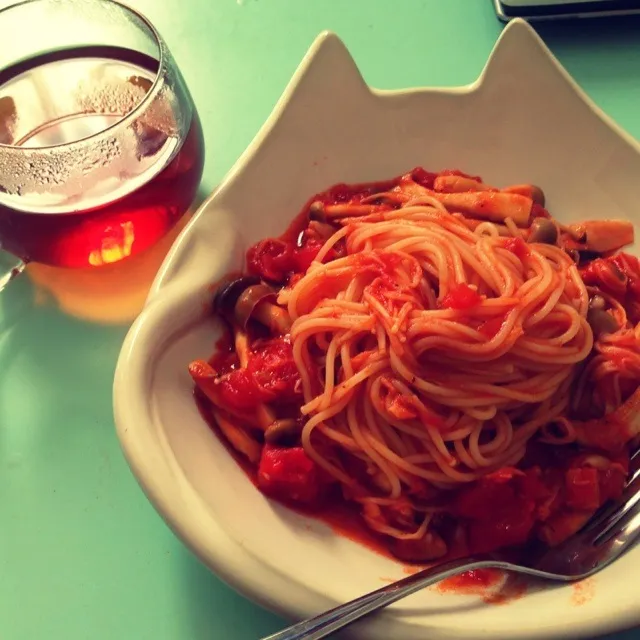 定番！きのこのトマトソースパスタ|はせがわさん