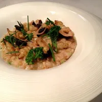 Snapdishの料理写真:Creamy farro with snails, crosnes, Meyer lemon, and herbs|Owen Clarkさん