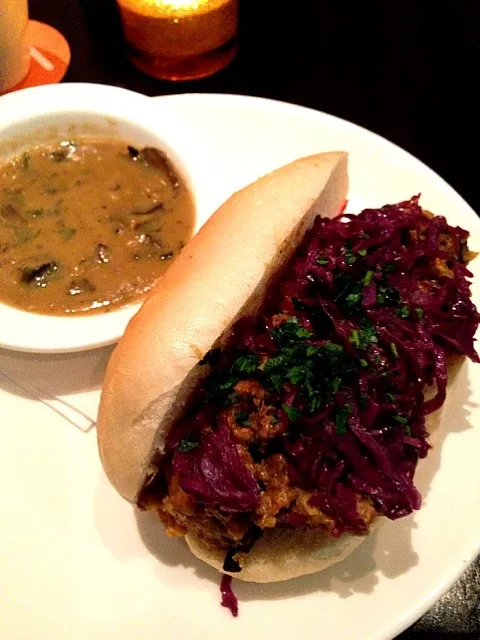 Turkey Meatball sandwich with cranberry & mushroom gravy|michael nassarさん