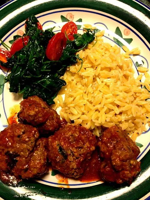 Orzo with Meatballs and Spinach|LK Maoさん