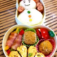 Snapdishの料理写真:雪だるま弁当|remiremireeさん