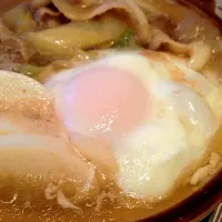 Snapdishの料理写真:鍋焼きうどん 旦那作|藤原麻祐子さん