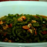 Snapdishの料理写真:stir fry ampalaya with shrimps|angel chinさん