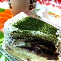 Green tea & Red bean Crep cake|nubeeさん