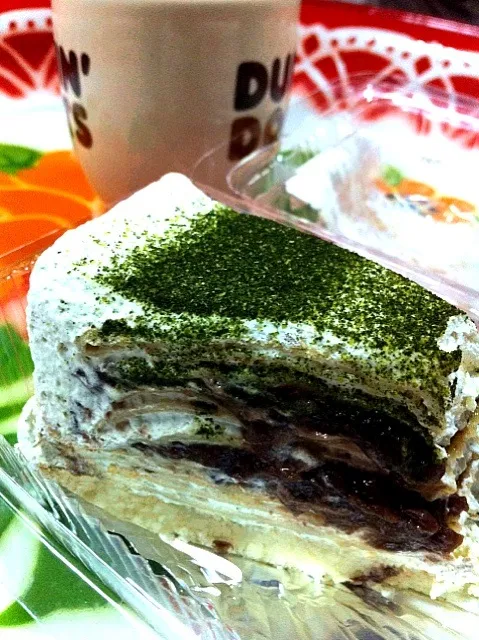 Green tea & Red bean Crep cake|nubeeさん