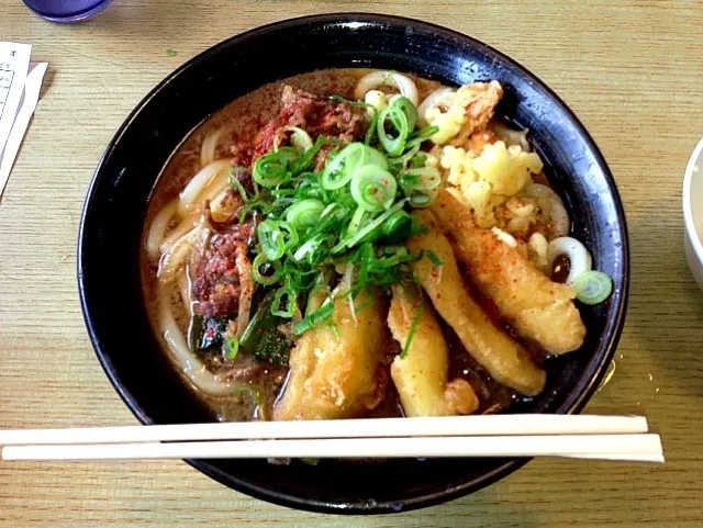 福岡名物 牧のうどん 第二弾 肉＆ごぼう天うどん|とっしーさん