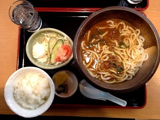 だし割りカレーうどん定食|ばーさんさん