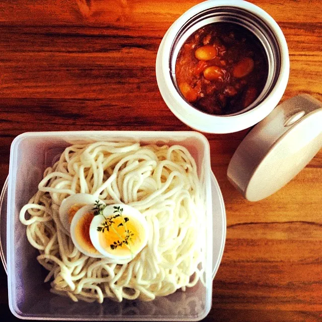 Snapdishの料理写真:大豆カレーうどん弁当|maiさん