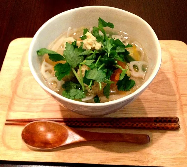 野菜と鶏だんごの煮込みうどん|サチさん