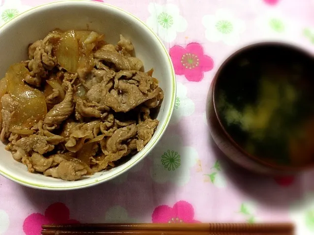 豚肉の生姜焼き丼|かずきさん