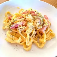 手づくり生パスタでカルボナーラ|たかぴんさん