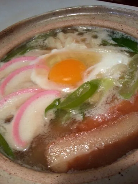 おでんの出汁で鍋焼きうどん|ふりるさん