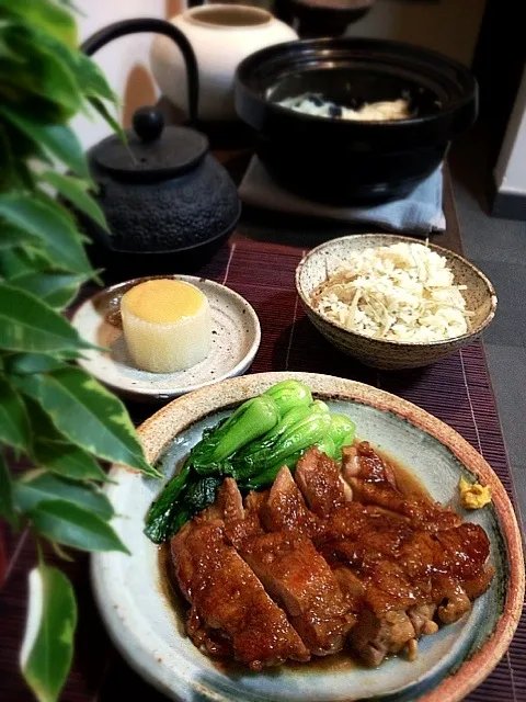 雞の角煮風、ごぼうの土鍋ご飯、ふろふき大根|rick chanさん