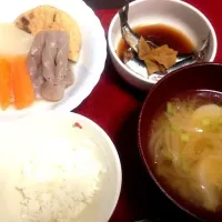 いわしの生姜煮  煮物  かぶと玉ねぎのお味噌汁|えりさん