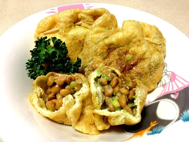 アボカド納豆入り油揚げ焼き|とらこさん