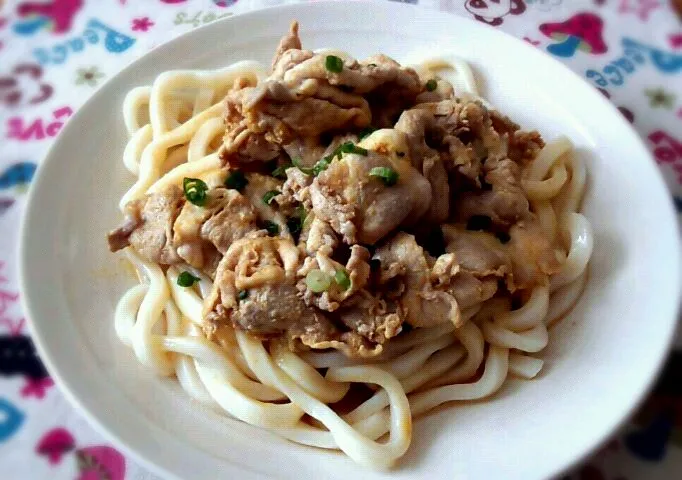 カレー風味豚しゃぶうどん|はるさんさん