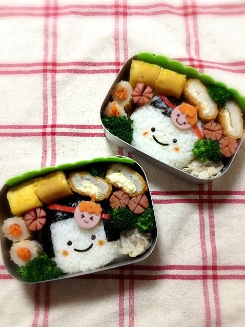 Snapdishの料理写真:鬼のおめんで 豆まき弁当♪|はちさん