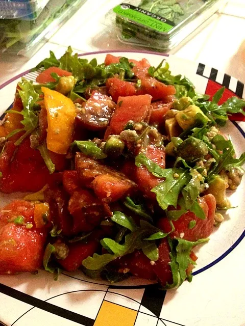 Snapdishの料理写真:Heirloom tomato and Gorgonzola salad|Julie Ann Sandersさん