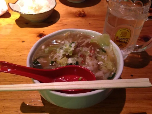 Snapdishの料理写真:もつ鍋ラーメン|さきさん