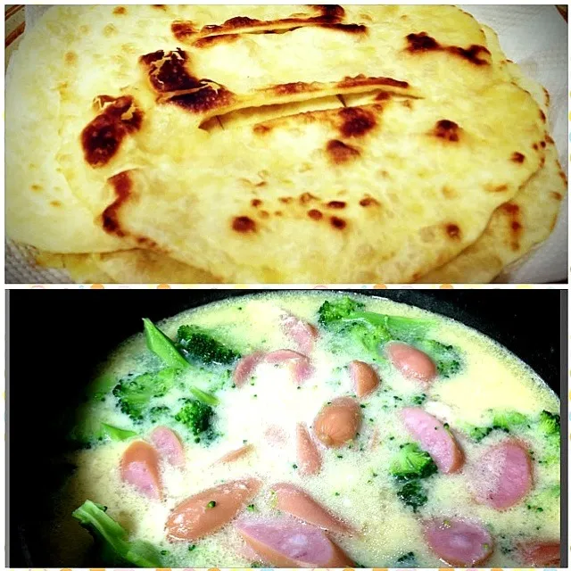 # handmade naan # eggs soup|OHaru🎀さん