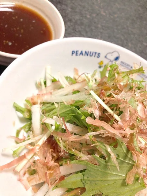 水菜と大根のシャキシャキ柚子胡椒風味サラダ|がぁがさん