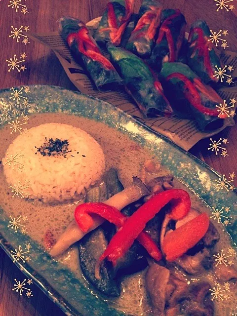 グリーンカレー&生春巻き☆|みずほさん