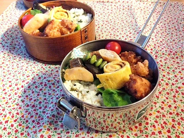 2月1日  鶏からあげと卵焼きのクルクル巻きのお弁当|かとっちみゆさん