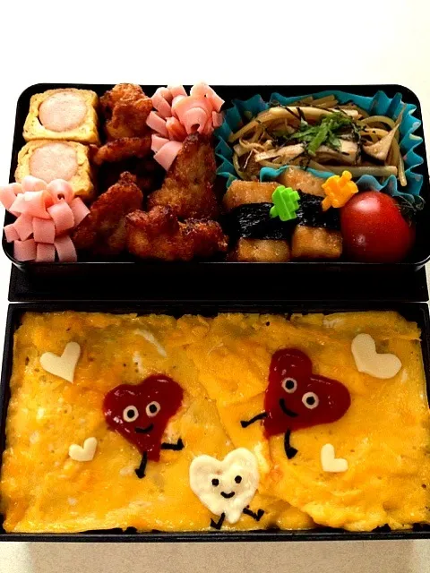 なかよし♡"ハートちゃん親子のオムライス弁当(*☻-☻*)|meguさん