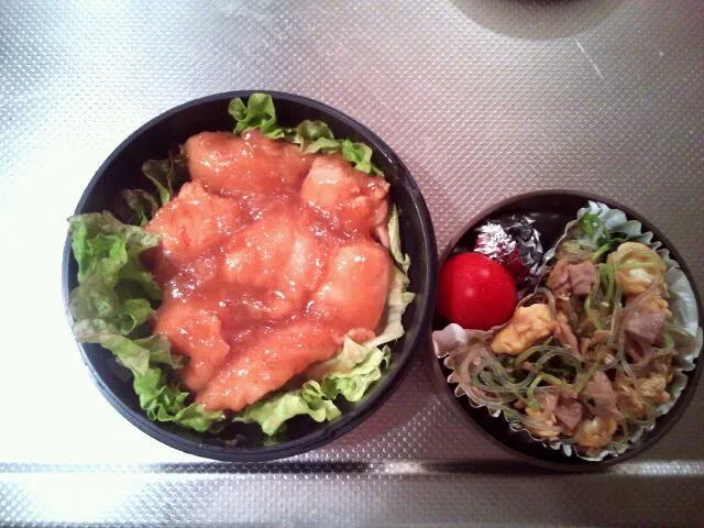 鶏のみぞれ煮&豆苗と春雨の卵炒め|ともえさん