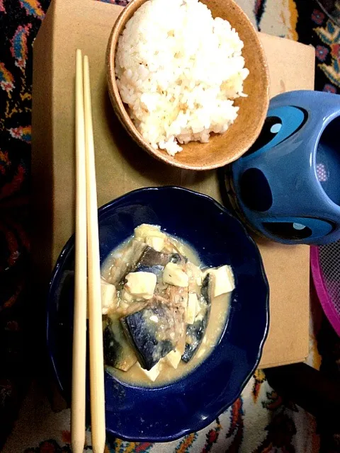 残りの鯖と豆腐の味噌煮|ばんなおさん