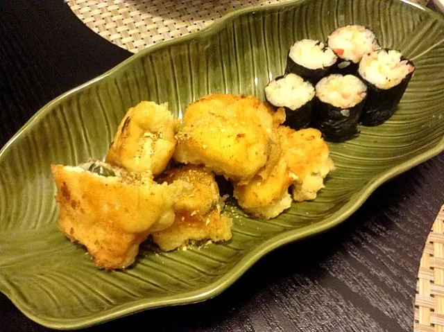 エビ天風海苔巻きとササミ梅シソ天|ochihekoさん