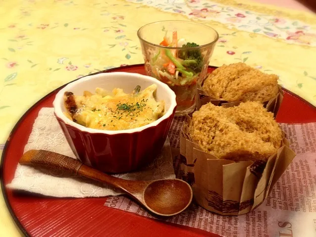 朝ごはん  マーラーカオと里芋の味噌グラタン🎶|メイスイさん