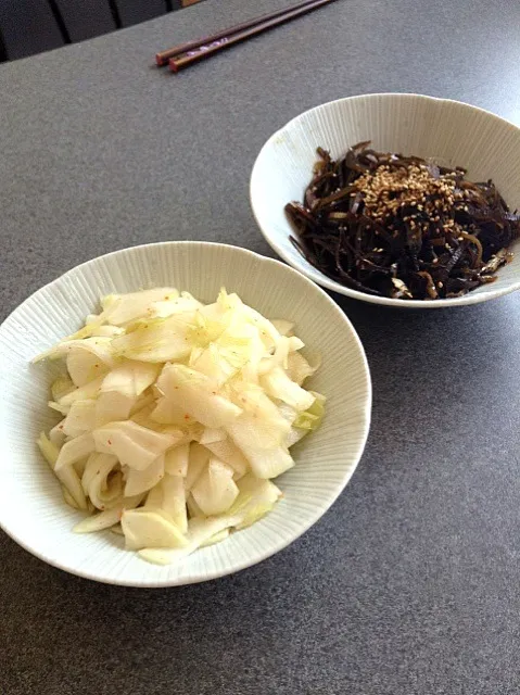 大根の即席漬けと昆布の佃煮|まろかさん