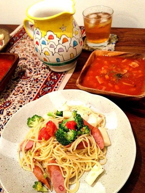 Snapdishの料理写真:夫作ペペロンチーノ|古澤愛紀さん