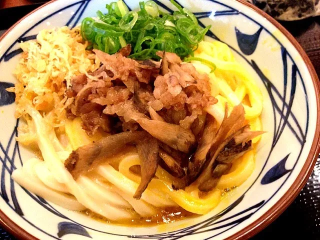 肉ごぼう釜玉うどん|ponkyさん