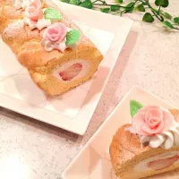 ビスキュイ生地のロールケーキ